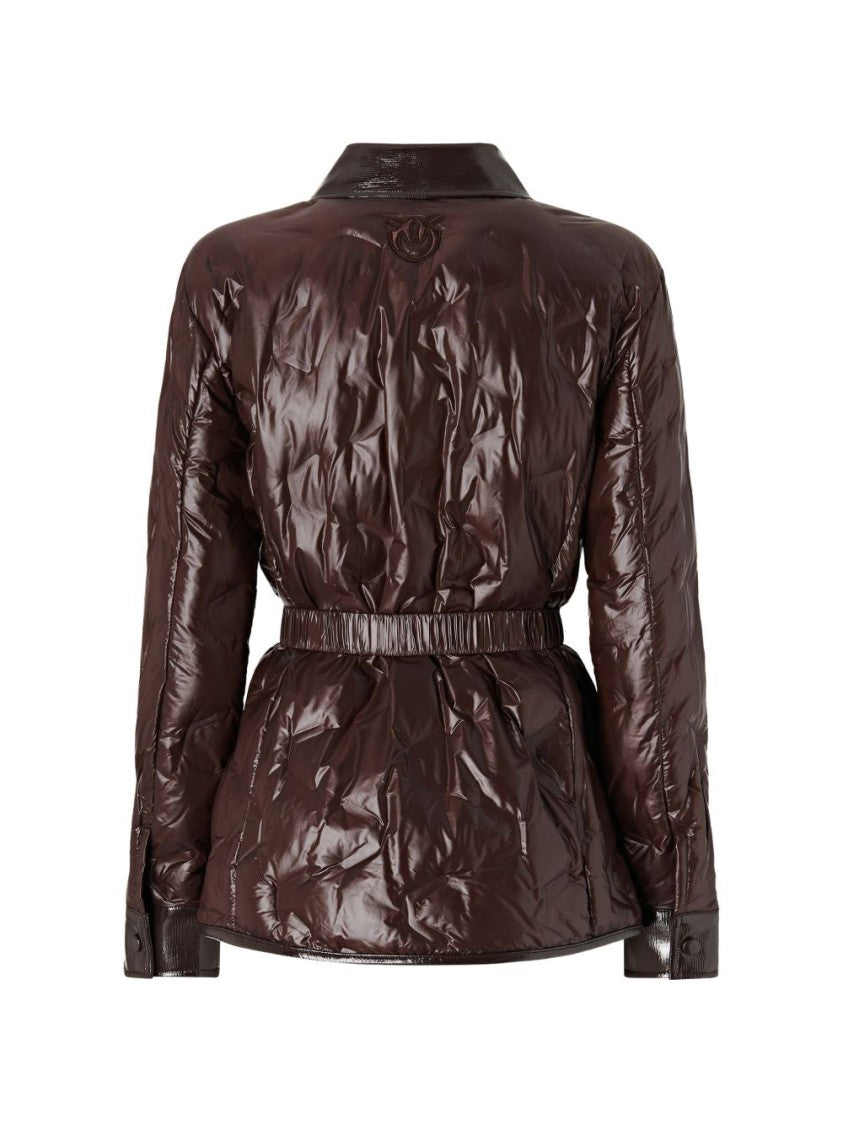 Pinko Glossy Quilted Buckle Jacket