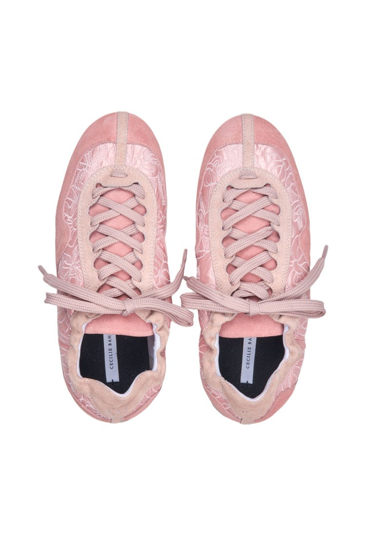 Cecilie Bahnsen Slim-Fit Suede And Nylon Sneakers With Embroidered Details