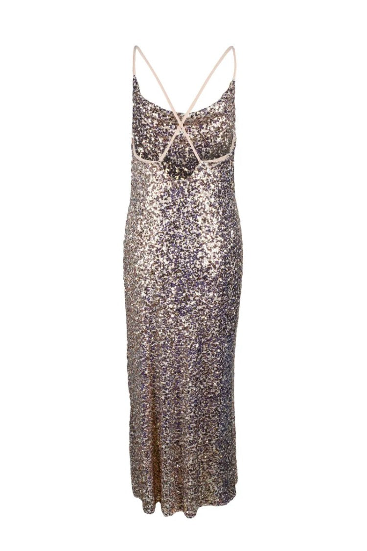 Anna Molinari Long Sequin Dress - Pink