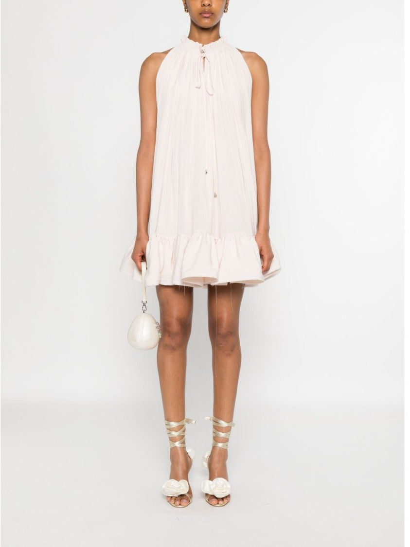 Lanvin Light Pink Ruffled Hem Frilled Dress