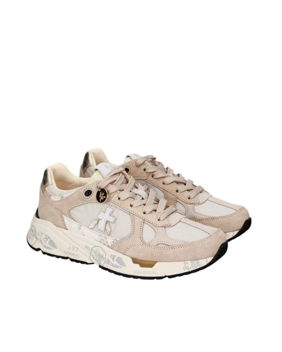 Premiata Modern Beige Sneakers With Distinctive 90S Inspiration