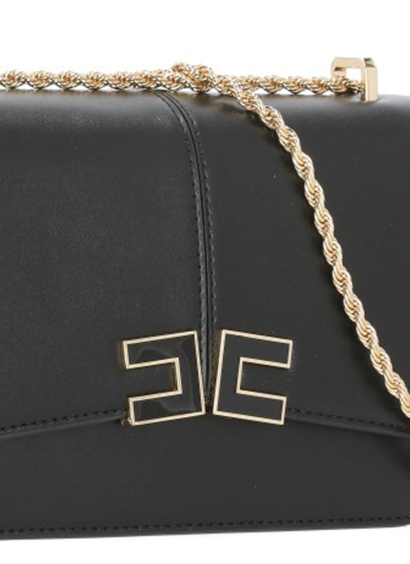 Elisabetta Franchi Sleek Rectangular Shoulder Bag With Front Metal Logo