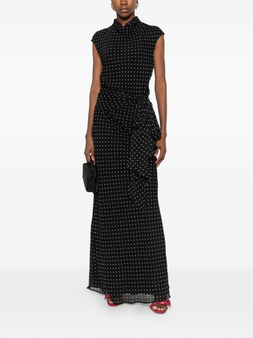 Rotate Polka Dot Maxi Dress With Keyhole Detail
