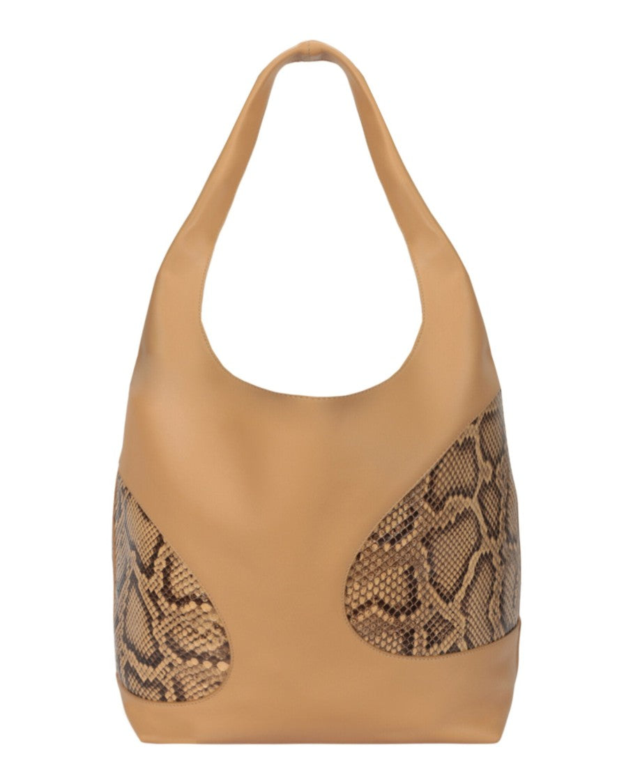 Ferragamo Cut-Out Snake Embossed Hobo Bag