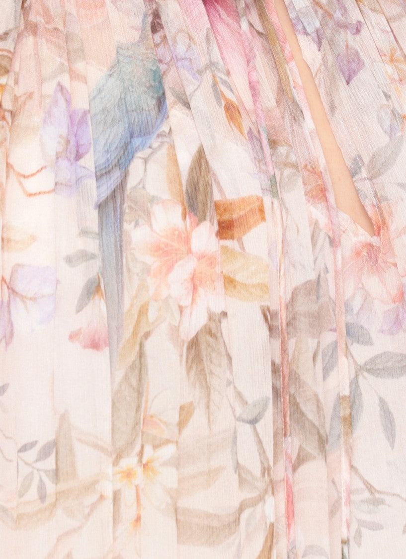 Zimmermann Pink Rebellion Billow Floral Viscose Blouse