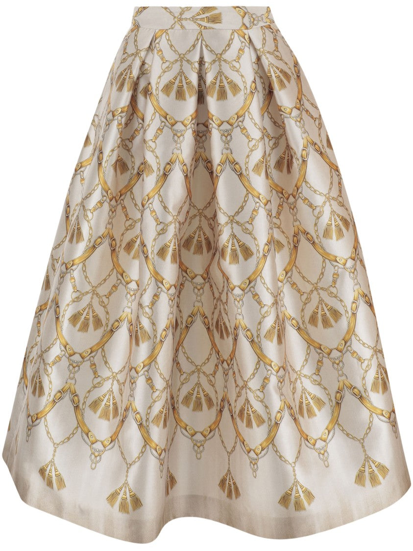 Lunatica Milano Flared Skirt With Fantasy Print