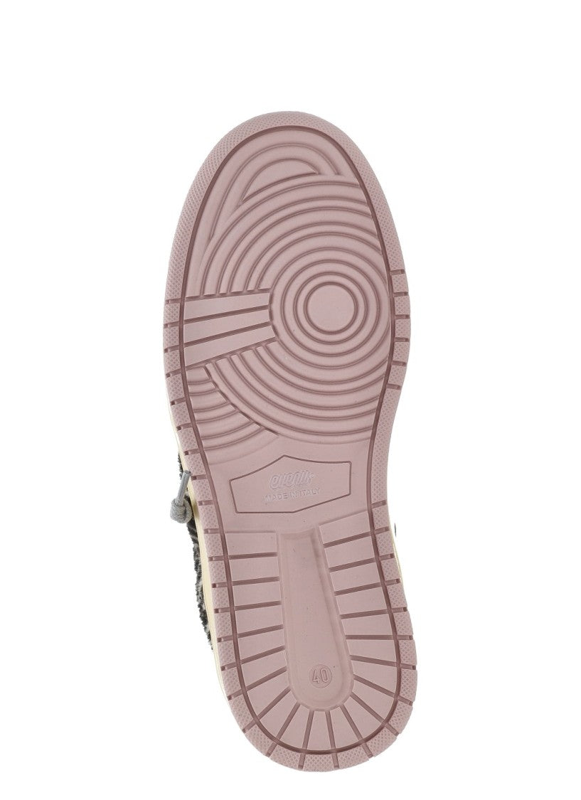 Evenu Equal Grey Calf Hair Low-Top Sneakers
