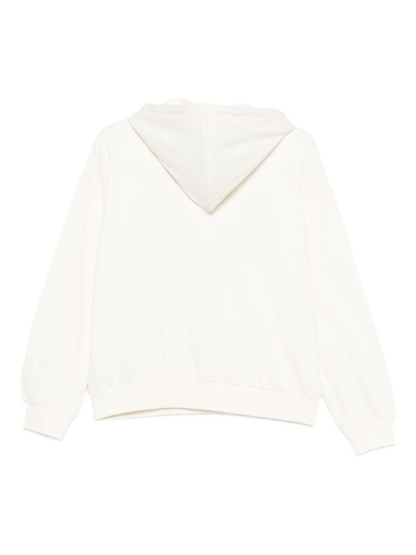 Liu Jo Relaxed-Fit White Sweatshirt With Embroidered Floral Detail