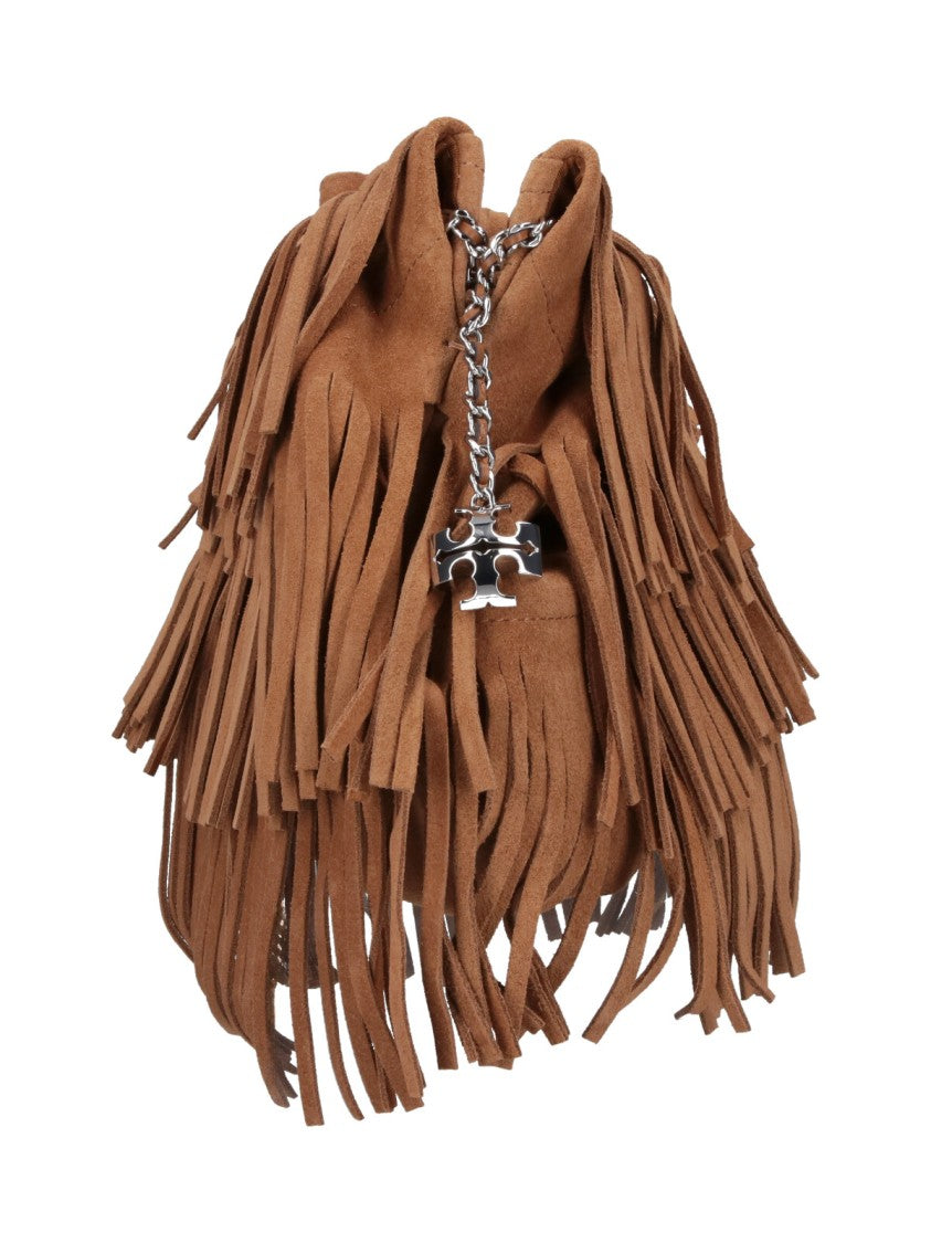 Tory Burch Suede Hobo Bag With All-Over Fringe