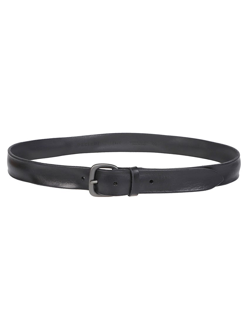 Orciani Sports Narrow Black Leather Belt