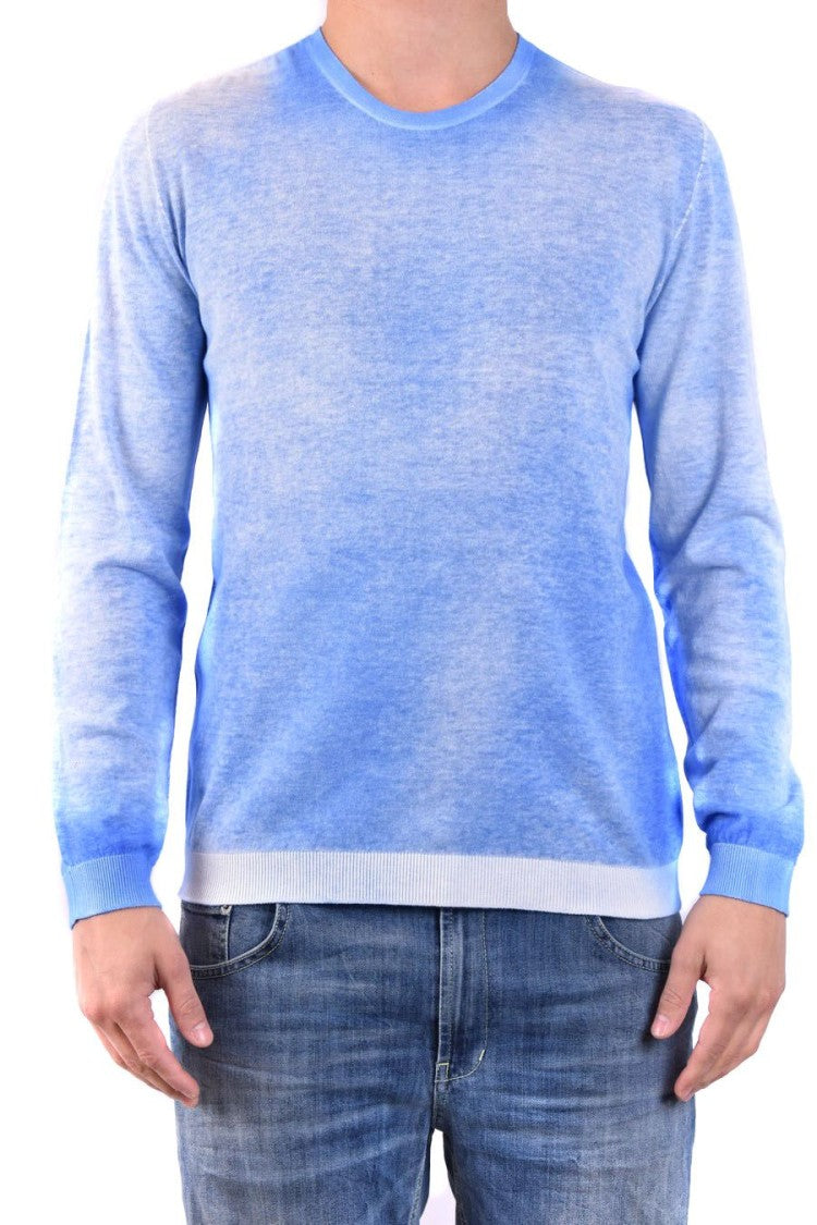 7.1 Sky Blue Gradient Knitwear Crew Neckline