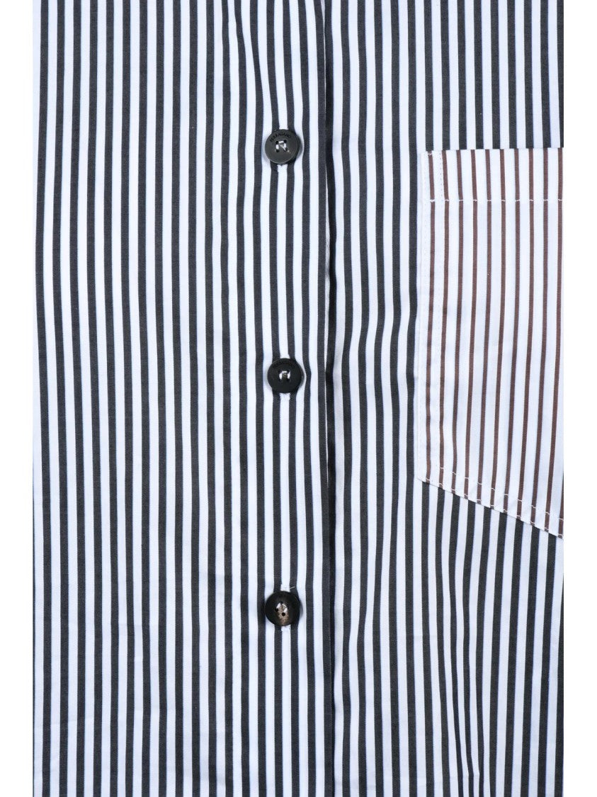 Ferragamo Black And White Striped Cotton Shirt