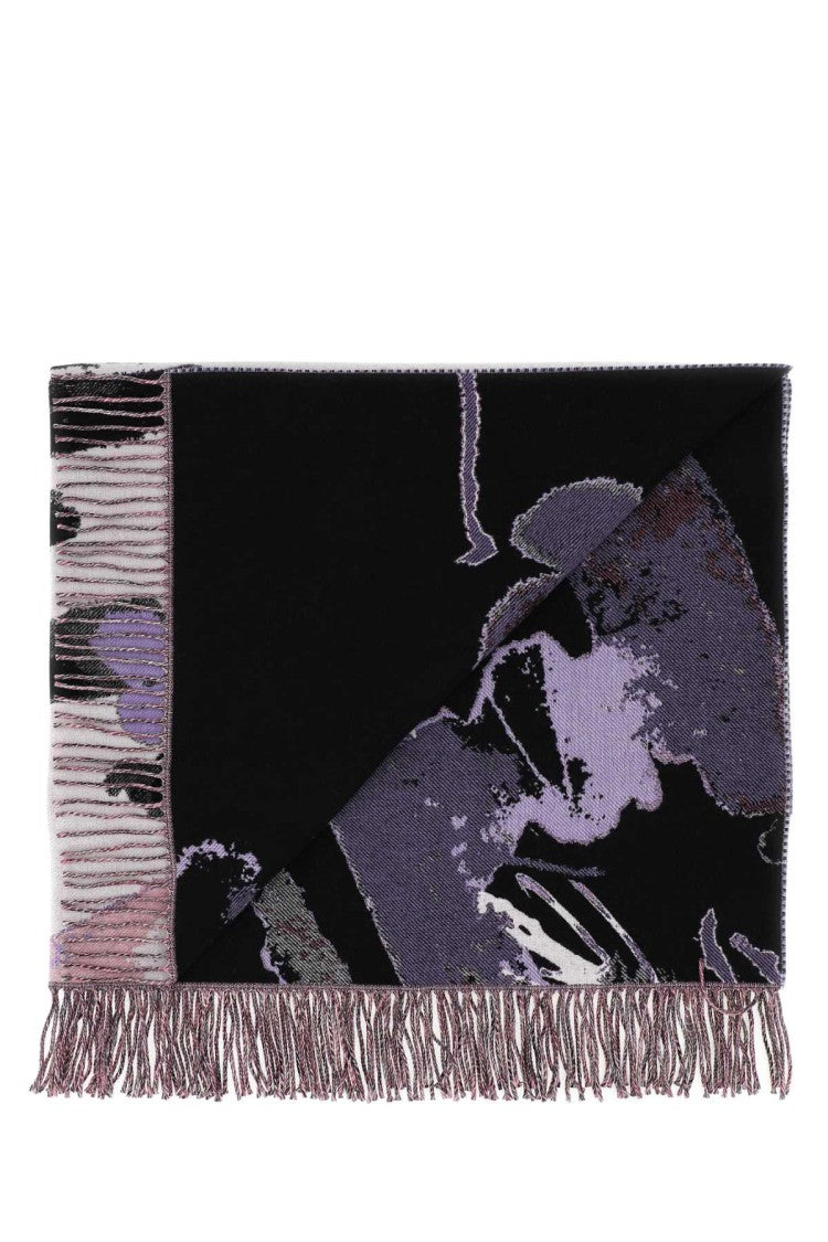 Alexander Mcqueen Embroidered Wool Blend Blanket
