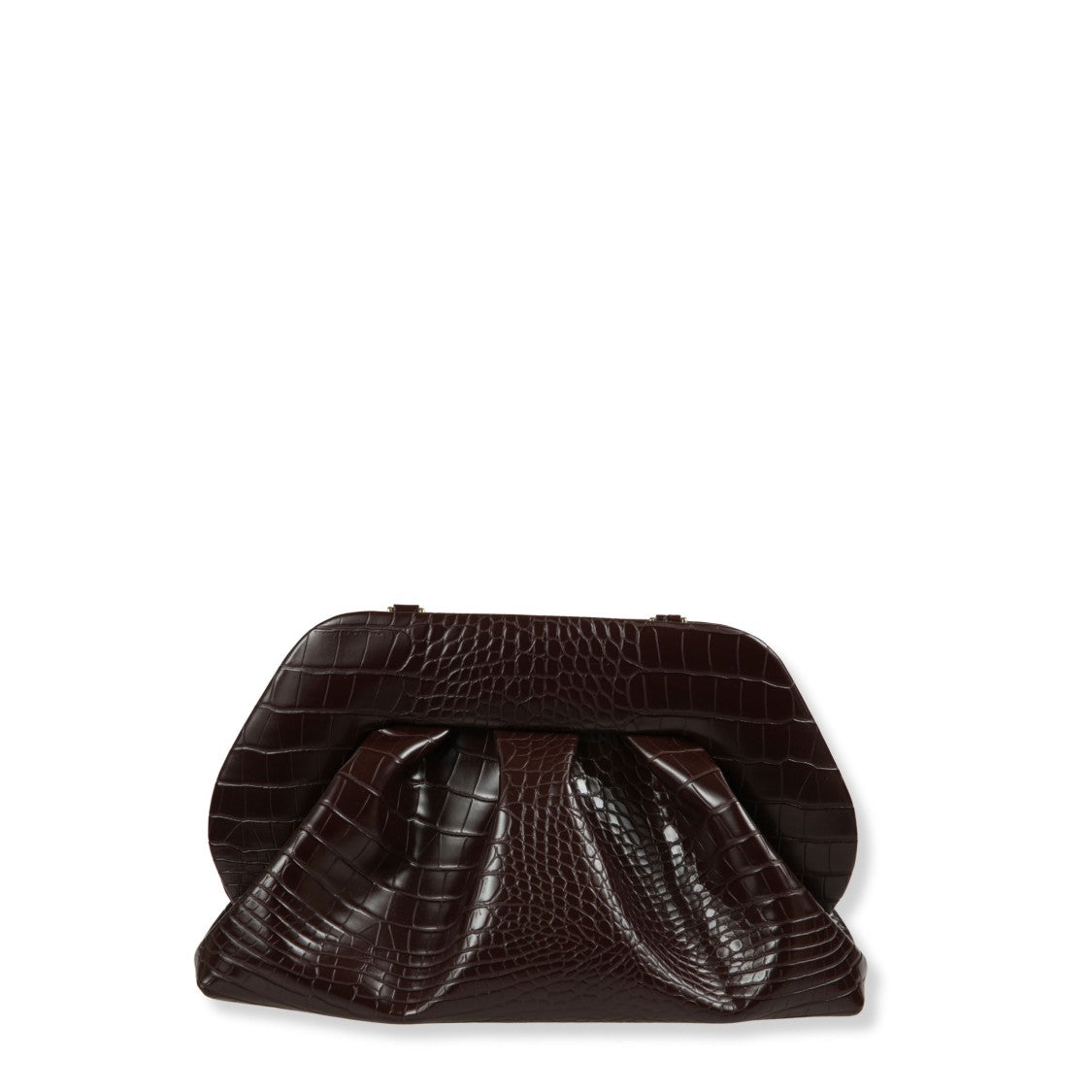 Themoirè Structured Croco-Embossed Handbag With Top Handle