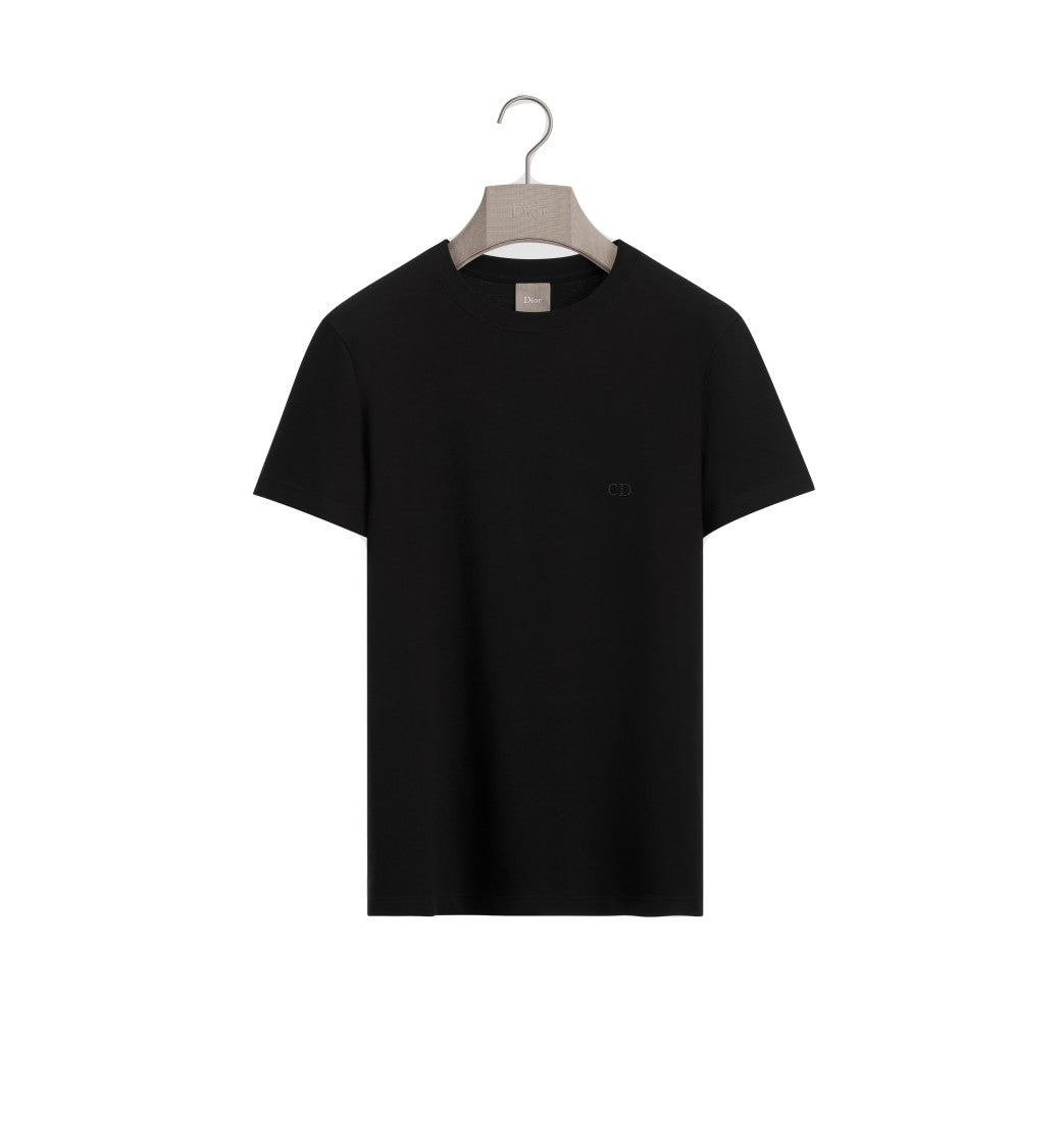 Christian Dior Minimalist Black Short-Sleeve Crew Neck T-Shirt With Subtle Logo