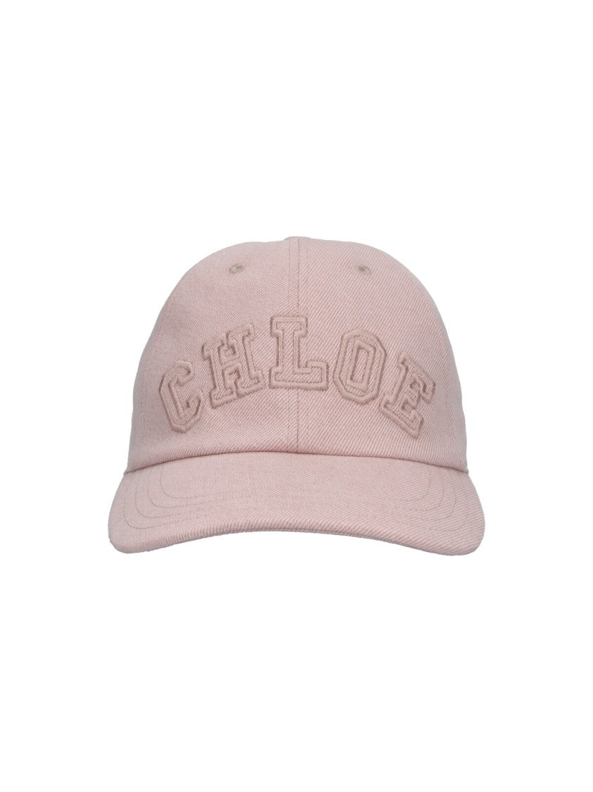 Chloé Soft Pink Baseball Cap With Curved Brim