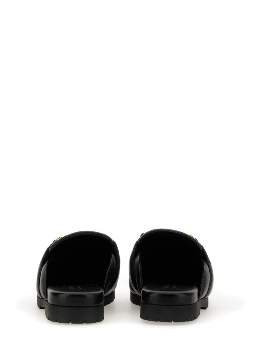 Gucci Men's Leather Sabot Shoe With Clamp Detail