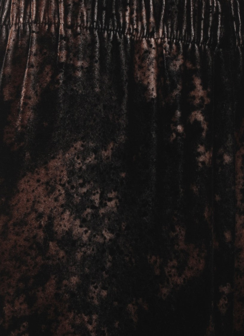 Avant Toi Relaxed Wide-Leg Velvet Trousers With Elastic Waistband