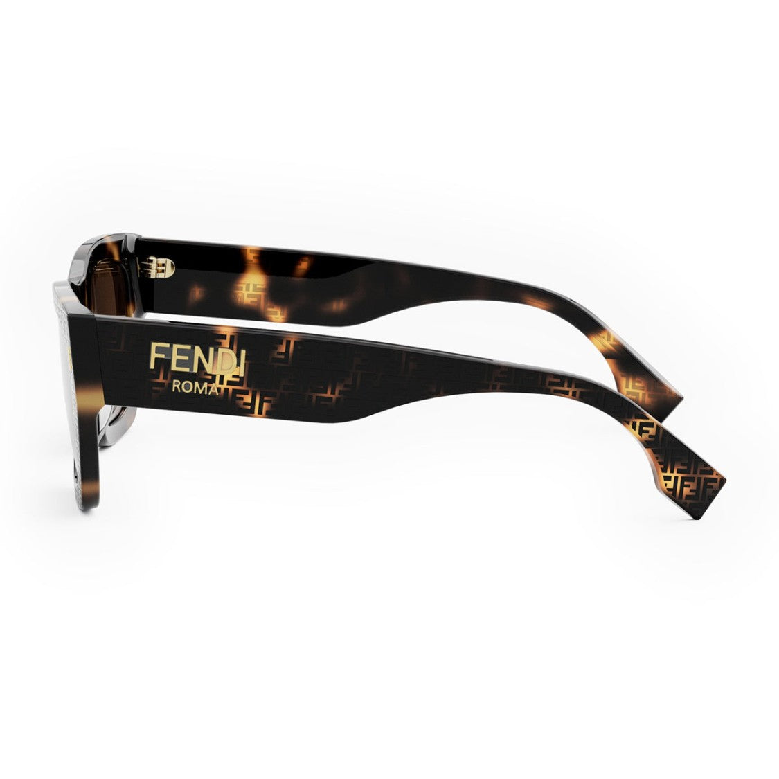 Fendi Havana Fe40100i Square Acetate Sunglasses