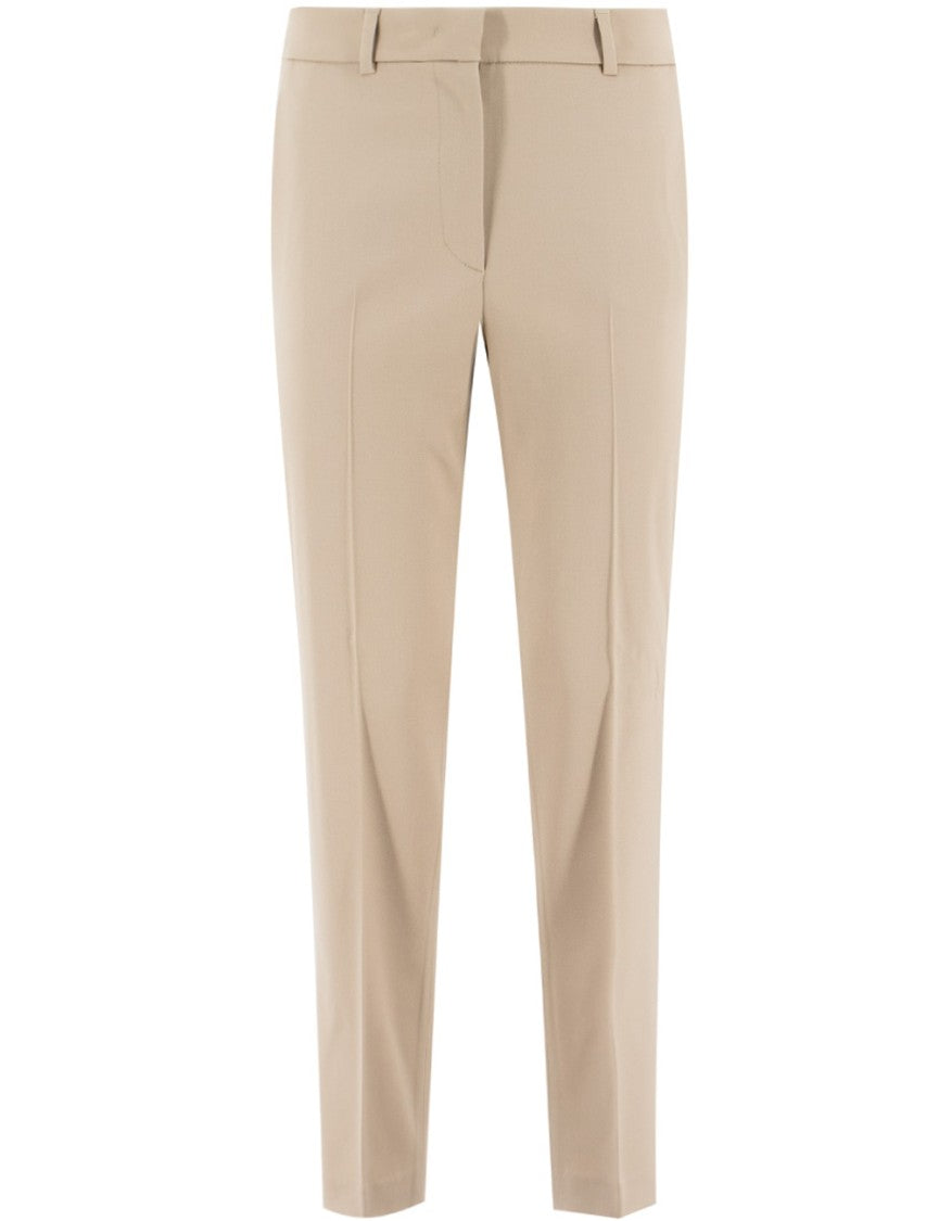 Kiton Beige Stretch Wool Trousers