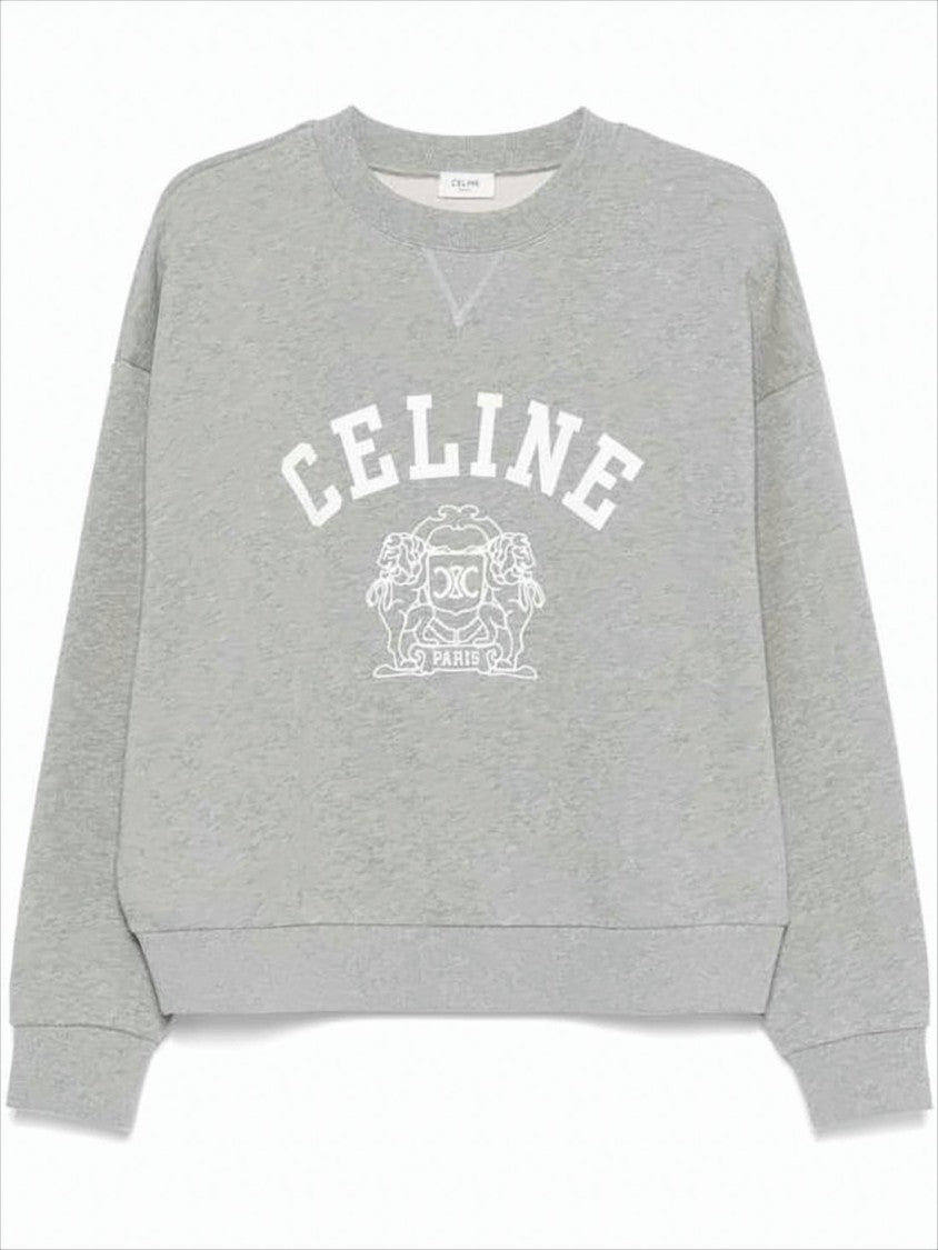 Celine Heather Grey Long-Sleeve Sweatshirt