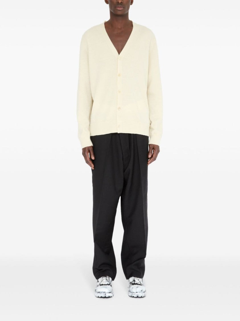 Maison Margiela Neutrals Button-Down V-Neck Sweater