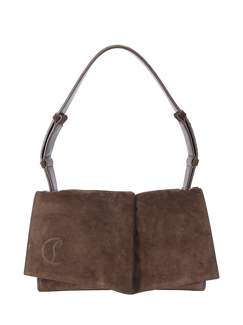Christian Louboutin Suede Shoulder Bag With Drawstring Closure