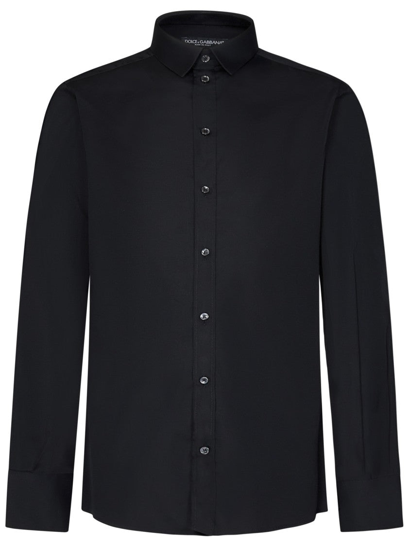 Dolce & Gabbana Italian Collar Black Shirt