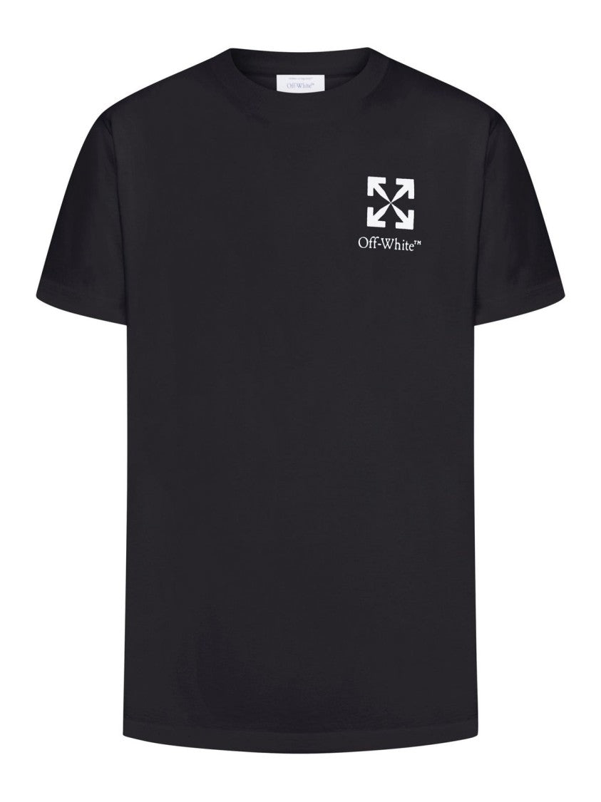 Off-White Short-Sleeve Black T-Shirt With Graphic Logo