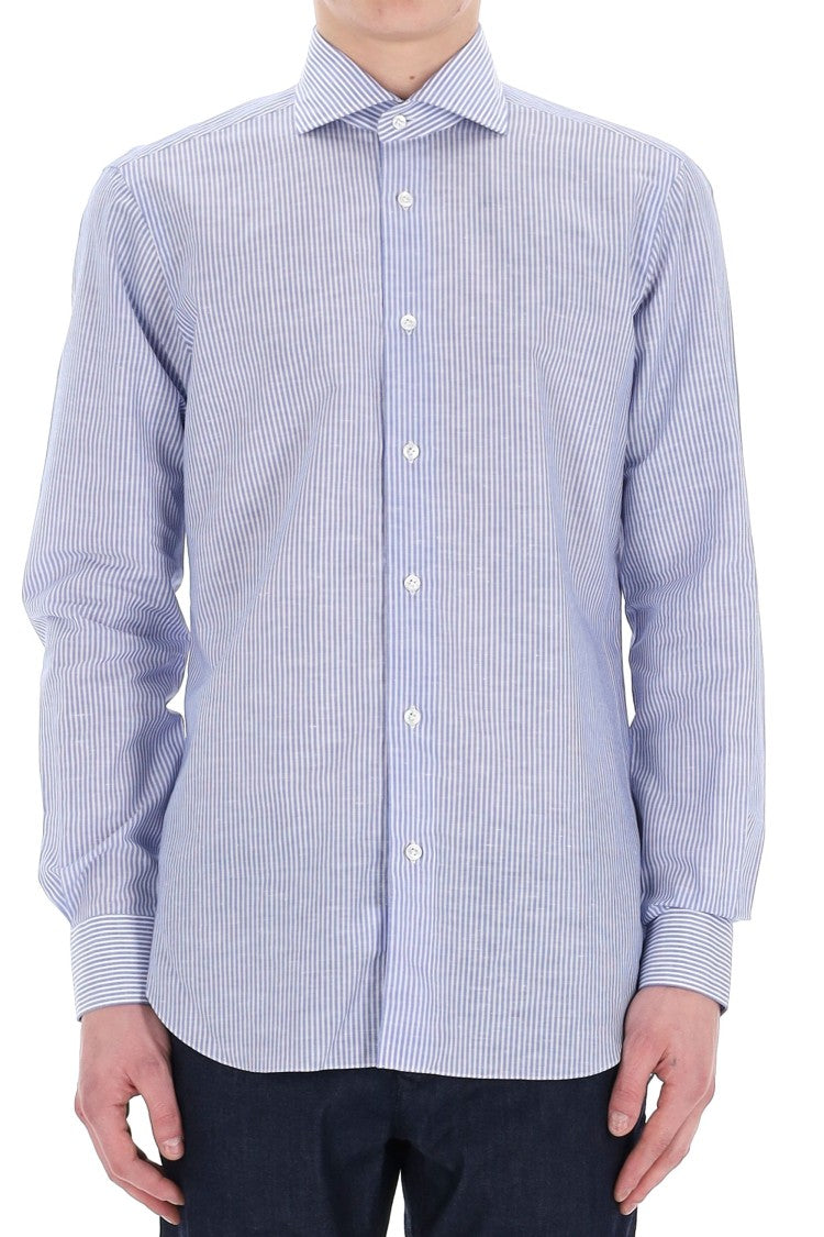 Barba Striped Cotton-Linen Tailored Shirt Cult Line