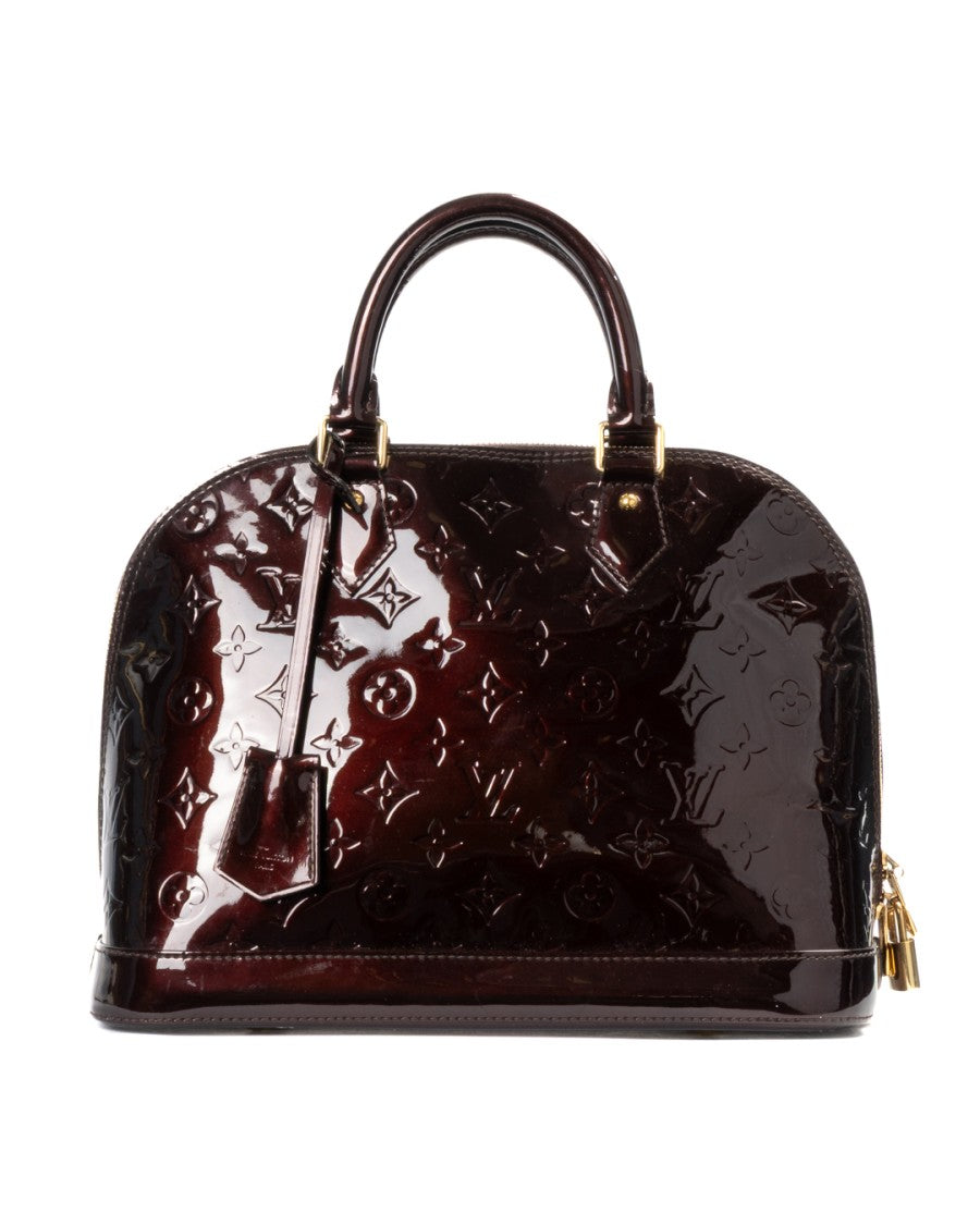 Louis Vuitton Amaranth Patent Leather Alma Pm Top-Handle Bag