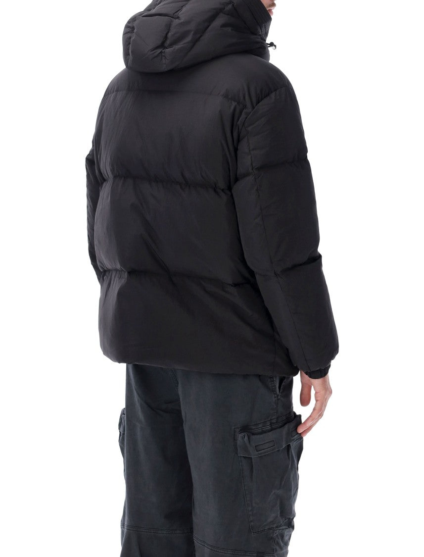 Diesel Quilted Black Puffer Jacket With Adjustable Hood