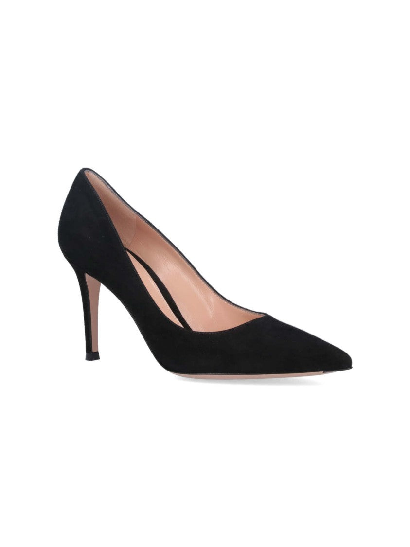 Gianvito Rossi Black Gianvito 85 Suede Pumps