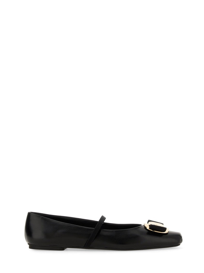 Ferragamo Zina Lamb Leather Pointed Toe Flats