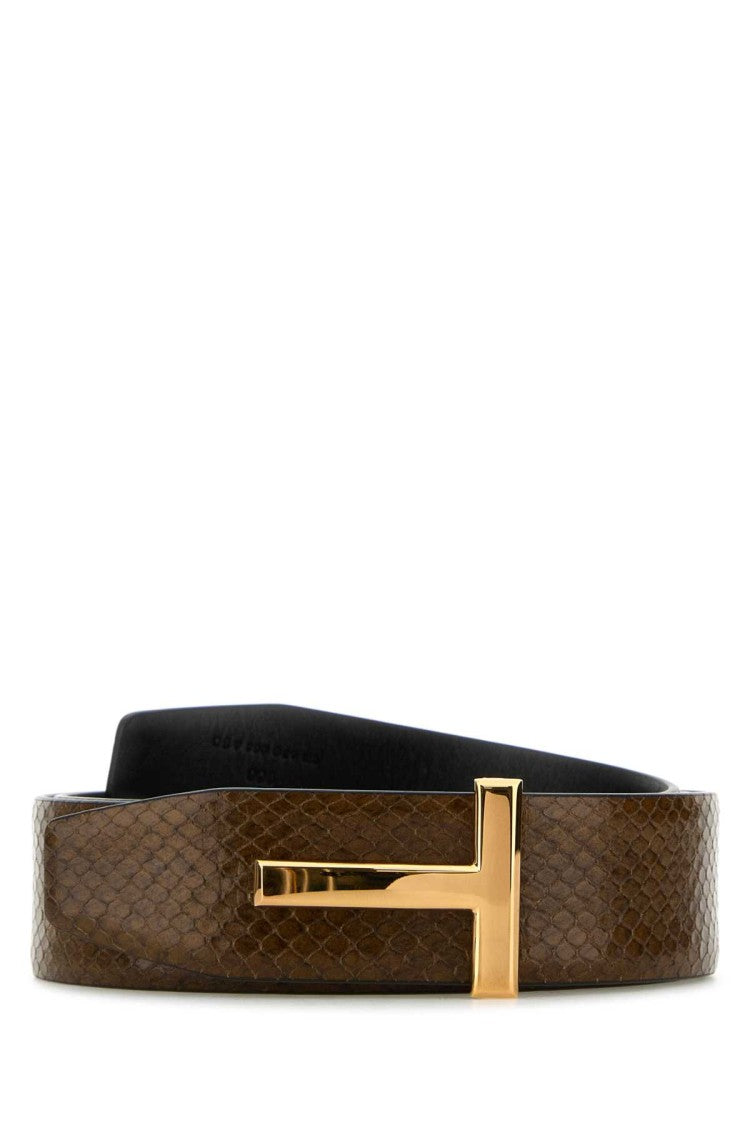 Tom Ford Brown Leather Reversible Belt