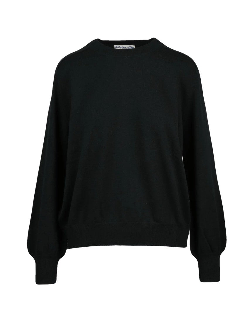 Ballantyne Crewneck Pullover Sweater With Puff Sleeves In Cashmere