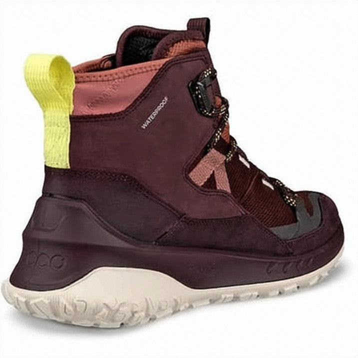 Ecco Waterproof High-Top Sneakers In Deep Burgundy