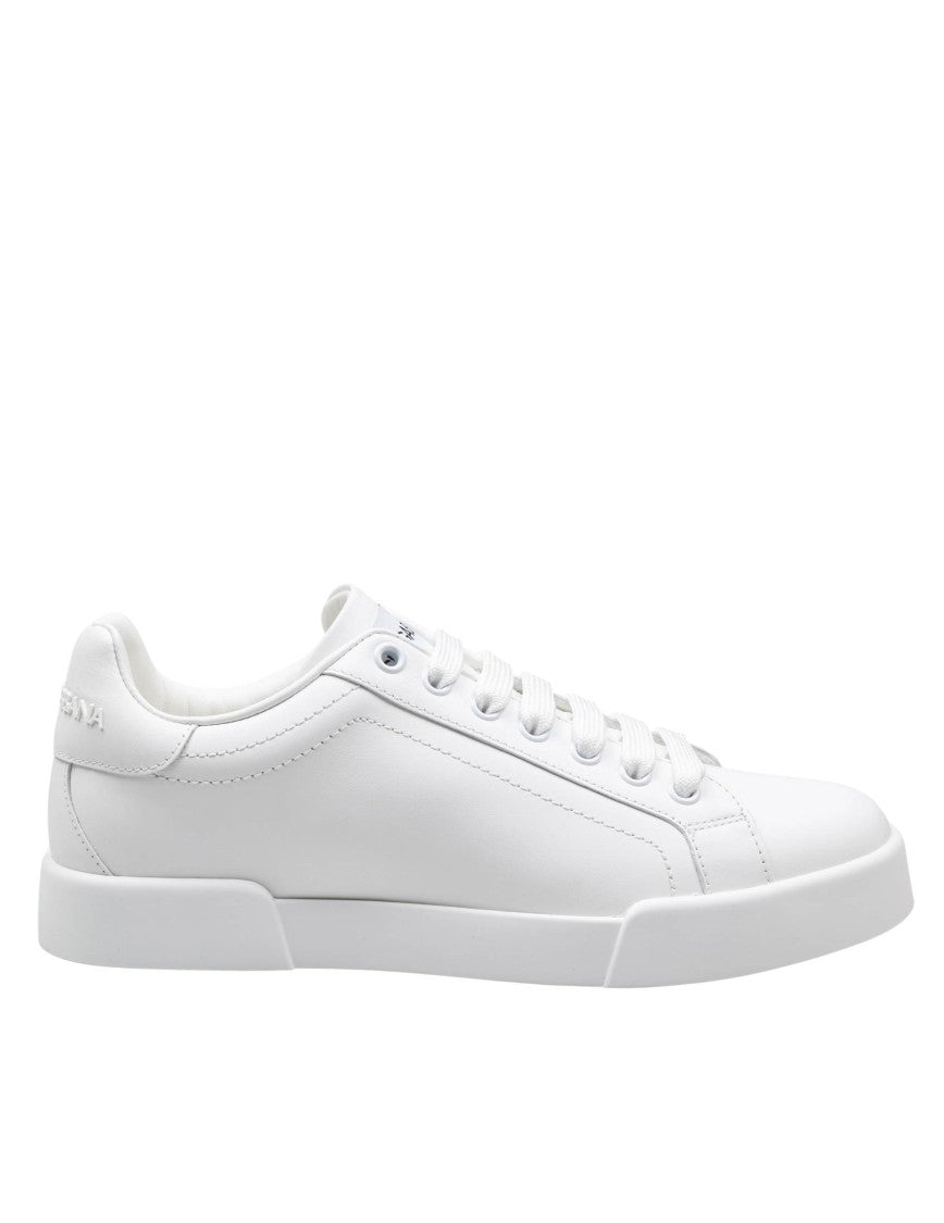 Dolce & Gabbana Portofino Sneakers In White Leather