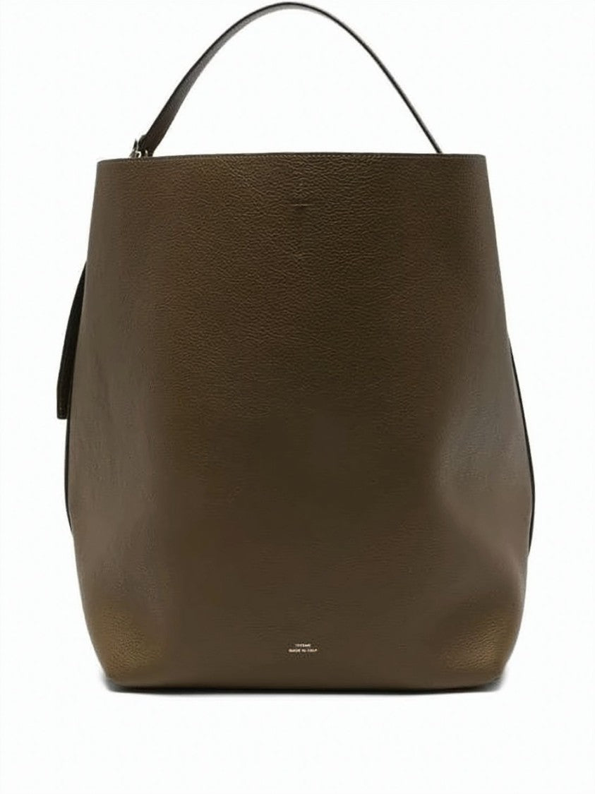 Totême Textured Cowhide Leather Shoulder Bag With Adjustable Strap