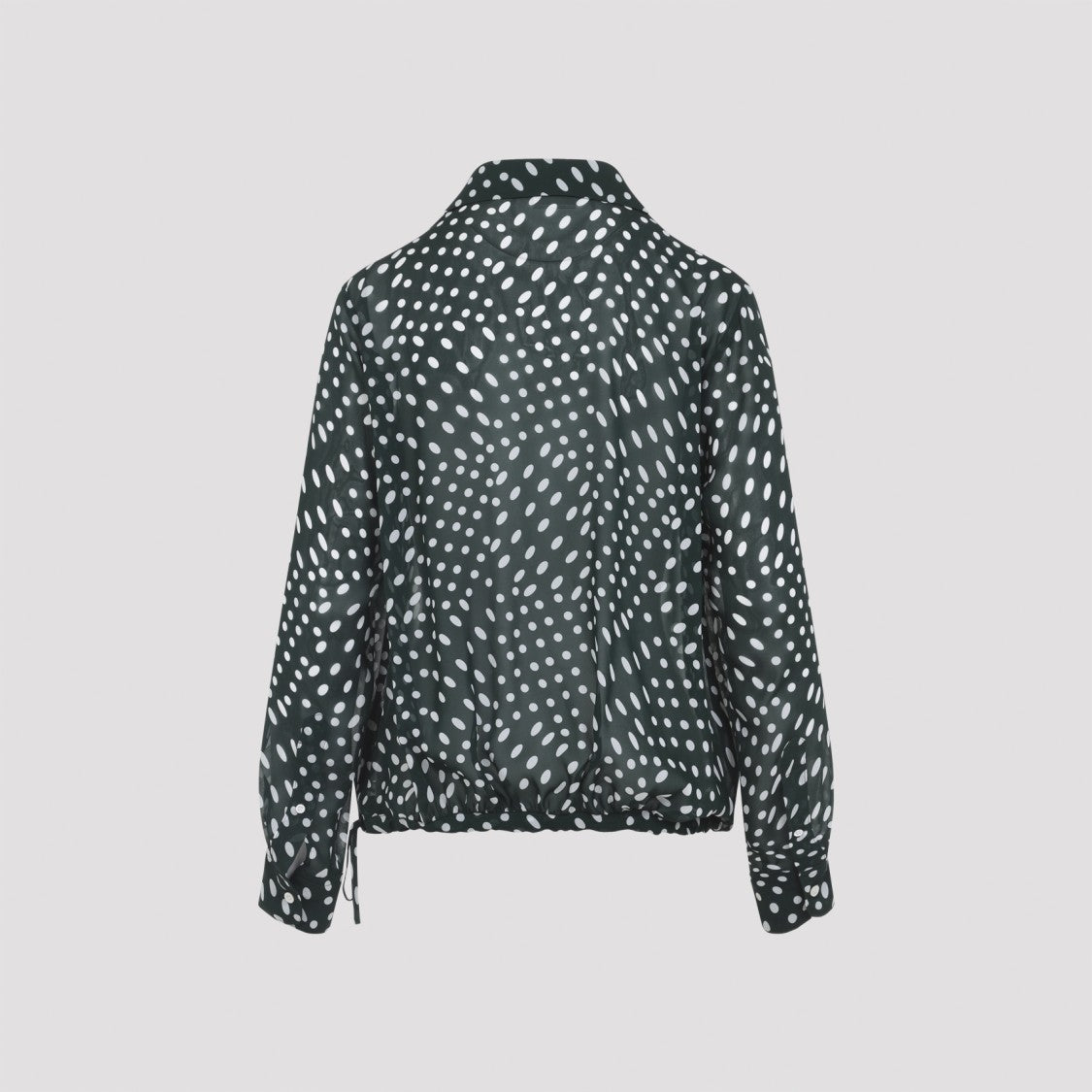 Dries Van Noten Vivid Green Polka Dot Shirt With Adjustable Hem