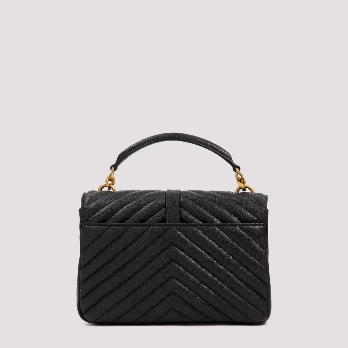 Saint Laurent Black College Medium Bag In Matelassé Leather