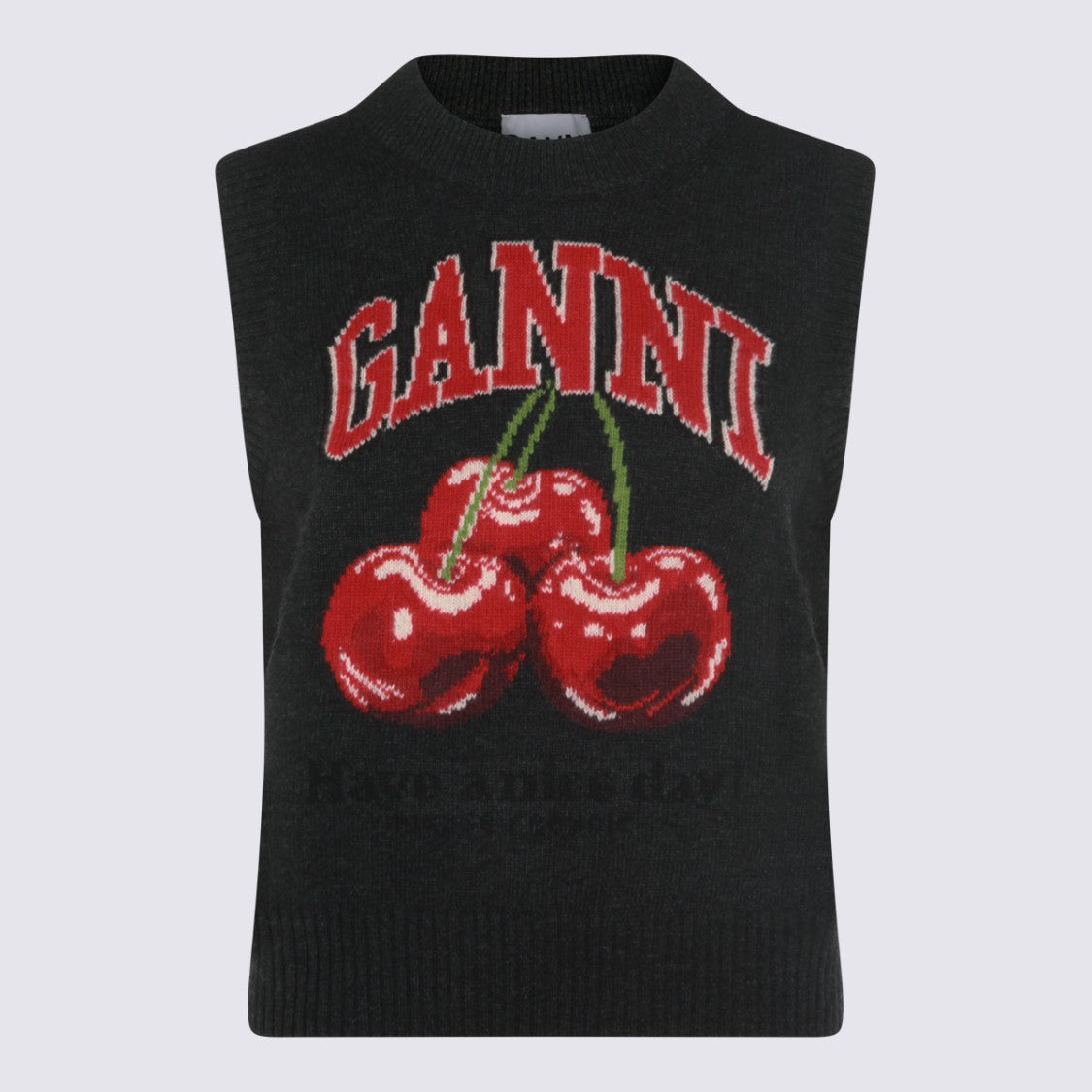 Ganni Black Wool Blend Knitwear