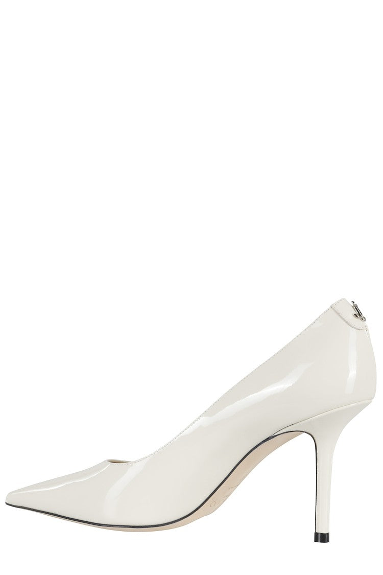 Jimmy Choo Milk Patent Leather Love 85 Pumps With Pointed Toe Design