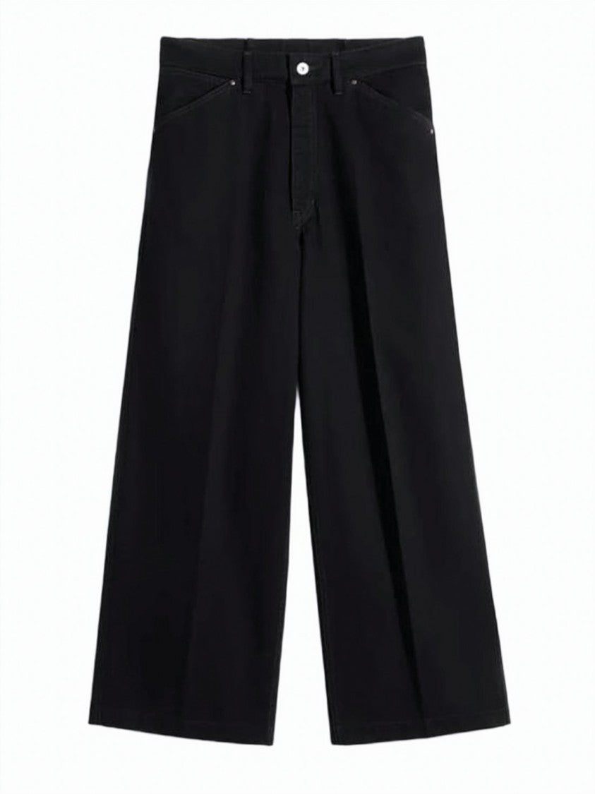 Lemaire Cropped Wide-Leg Denim Pants