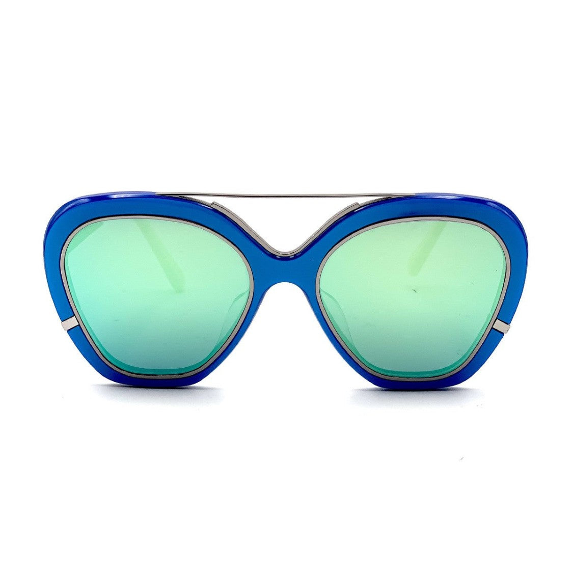 Irresistor Blue La Isla Bonita Bold Oversized Geometric Sunglasses
