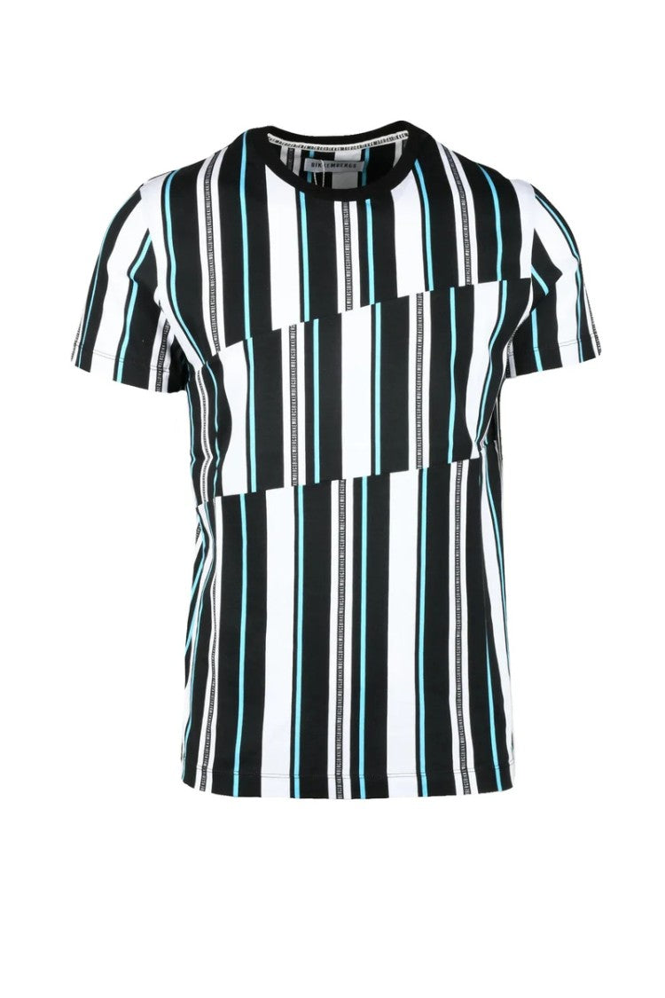 Bikkembergs White Striped Cotton T-Shirt