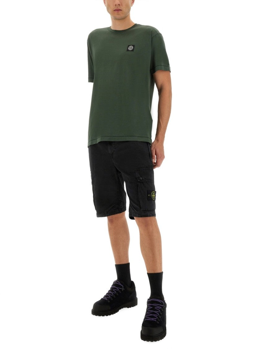 Stone Island Slim Fit Cotton T-Shirt With Crew Neckline