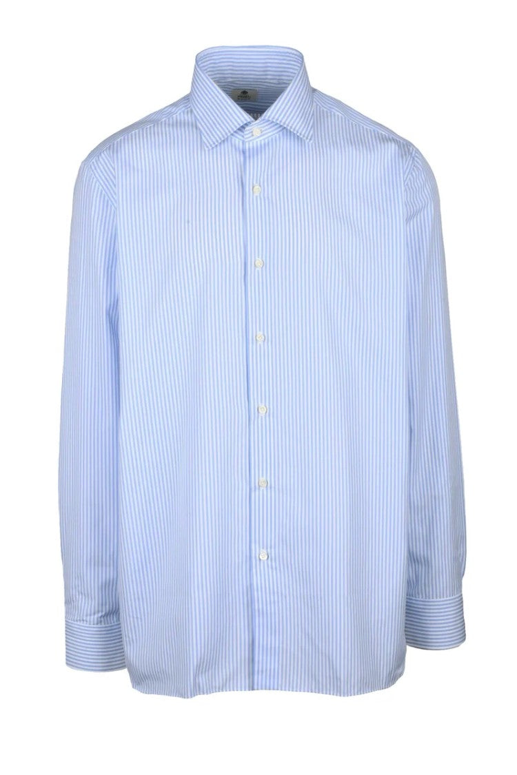 Luigi Borrelli Napoli Cotton Shirt - White/Light Blue