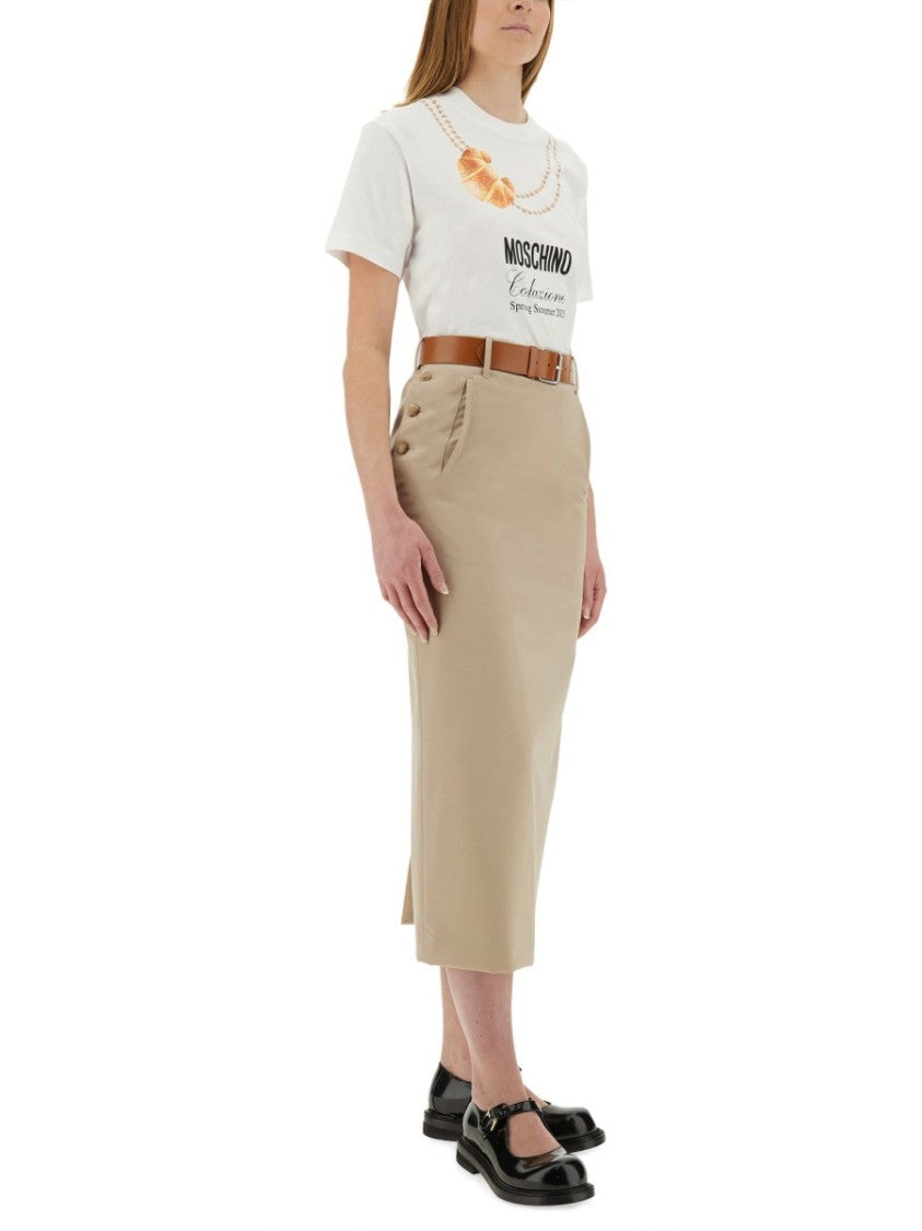 Moschino "Breakfast" Logo Print T-Shirt