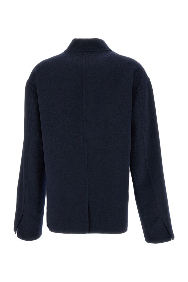 Meta Campania Blue Julian Stand Collar Wool-Silk-Cashmere Jacket